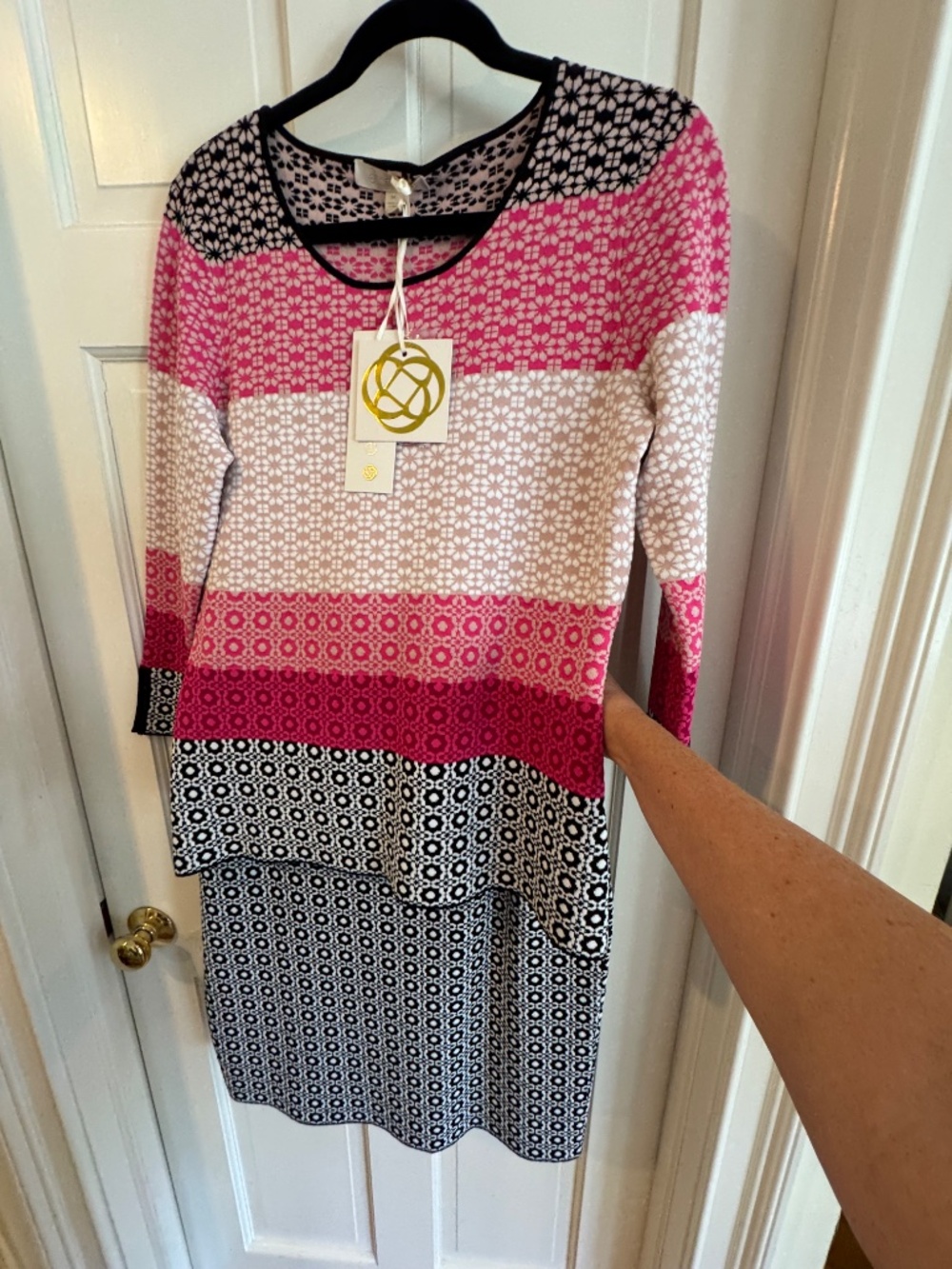 Etcetera "Viva" Knit Sweater & "Tile" Skirt Set Size M NWT